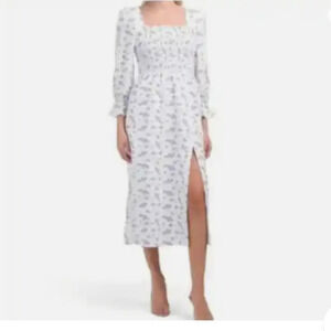 House of Harlow 1960 linen floral Midi bodice dress size XS